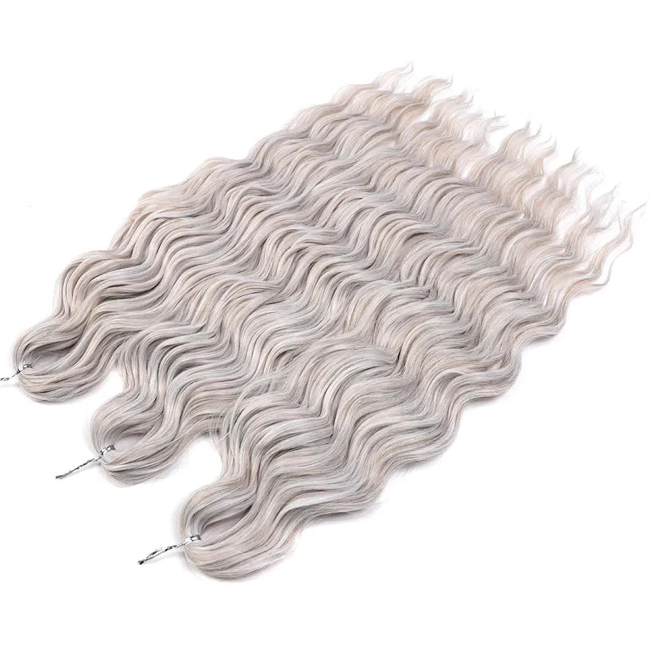 Cheveux au crochet torsadés orange de 24 pouces | Extensions de tresses synthétiques Deep Wave | Cheveux Water Wave | Fibre résistante à la chaleur | 60 mèches/paquet