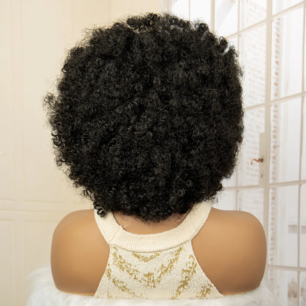 Perruque tressée afro en dentelle complète de qualité supérieure - Perruque tressée courte de 8 pouces avec tresses kinky bouclées et cheveux de bébé - Aspect naturel