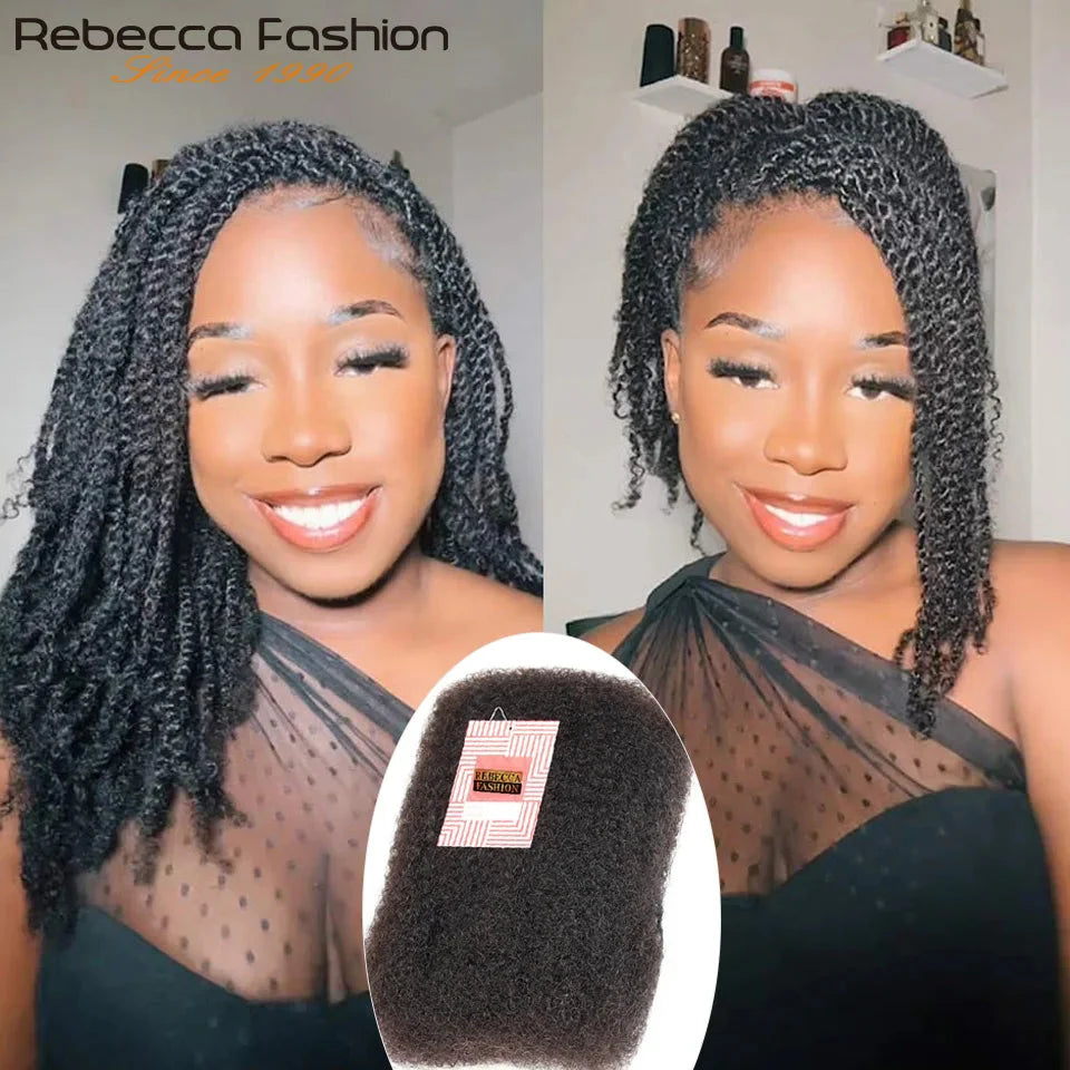Cheveux brésiliens Remy afro crépus en vrac | 50g/paquet | Extensions de dreadlocks et tresses | Aspect naturel