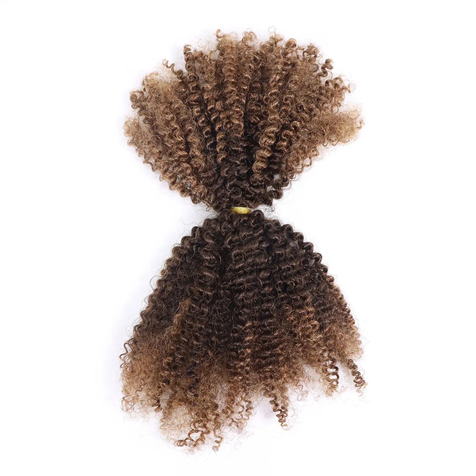 Extensions de Cheveux Humains Frisés Kinky Ombré Blond Miel | 50g Cheveux Péruviens en Vrac au Crochet (Sans Tissage, Double Drawn)