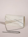 Pochette pour femmes et sac de soirée | Sacs à main ruchés en corde de cristal étincelante et pochette à paillettes pour jeunes femmes