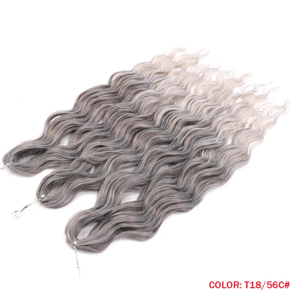 Cheveux au crochet torsadés orange de 24 pouces | Extensions de tresses synthétiques Deep Wave | Cheveux Water Wave | Fibre résistante à la chaleur | 60 mèches/paquet
