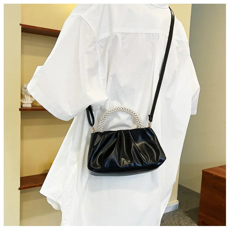 Sac Nuage pour Femme | Nouveau Sac Bandoulière & Sac à Bandoulière en Cuir PU Souple et Uni (Simple & Élégant)