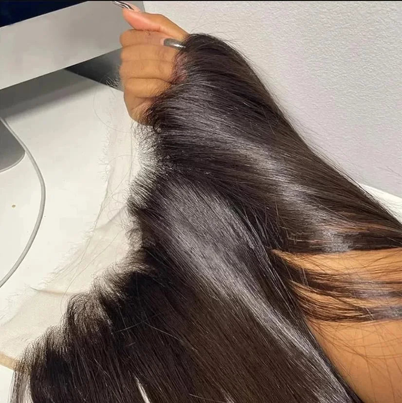 Frontale en dentelle transparente 13x4 lisse et ondulée pré-épilée | Cheveux humains Remy