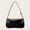 Sac à bandoulière rétro en cuir PU de couleur unie | Sac à main hobo décontracté de créateur pour femmes (forme baguette, toutes saisons)