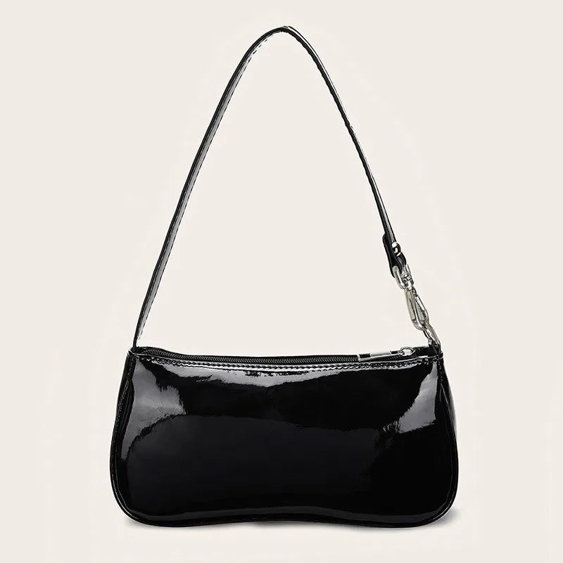 Sac à bandoulière rétro en cuir PU de couleur unie | Sac à main hobo décontracté de créateur pour femmes (forme baguette, toutes saisons)