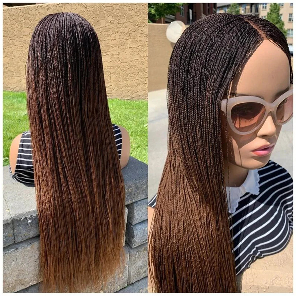 Senegalese Micro Twist Braided Wig | Bob Length | Light Passion Twist | Lace Front Wig | Black Women