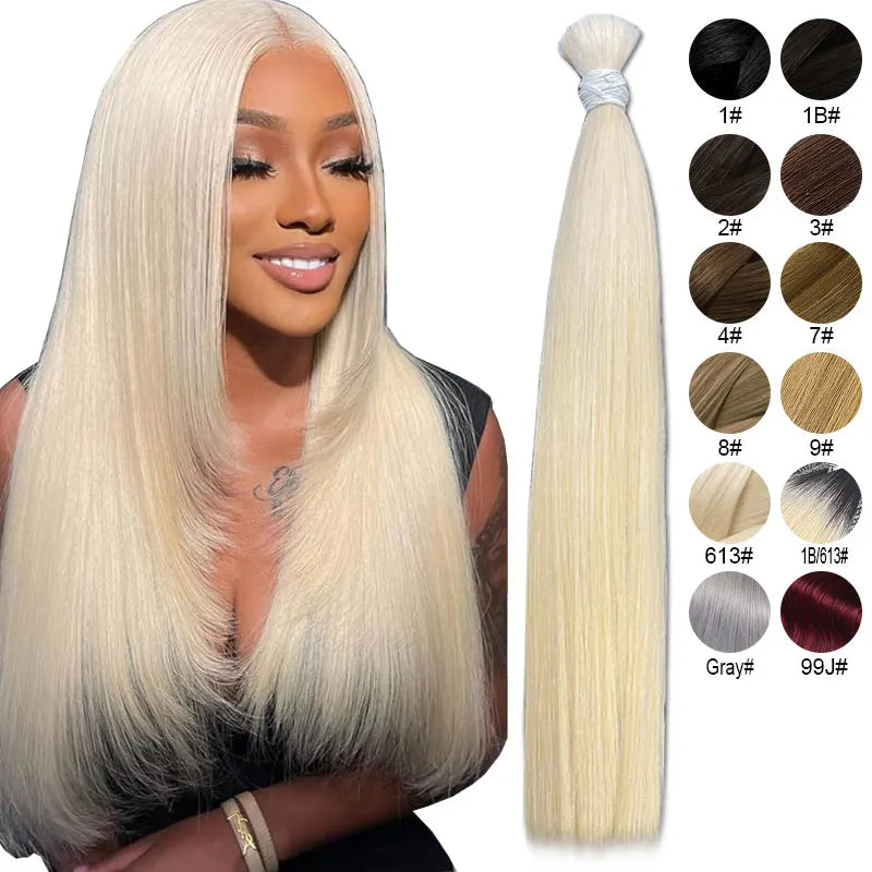Mèche de cheveux humains 613 | Sans trame | Cheveux brésiliens Remy | Blond miel | Pour tressage et extensions