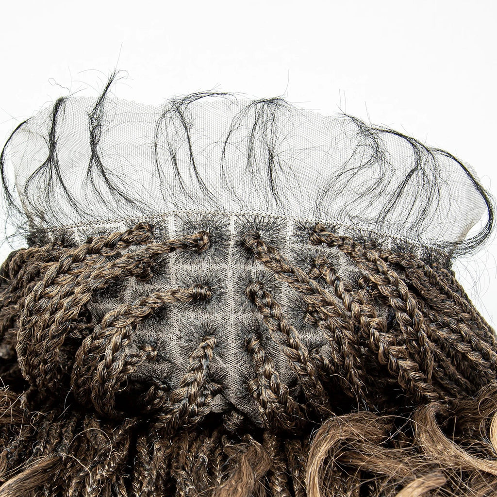 Perrue tressée Water Wave 36" | Dentelle frontale | Cheveux de bébé | Longues tresses