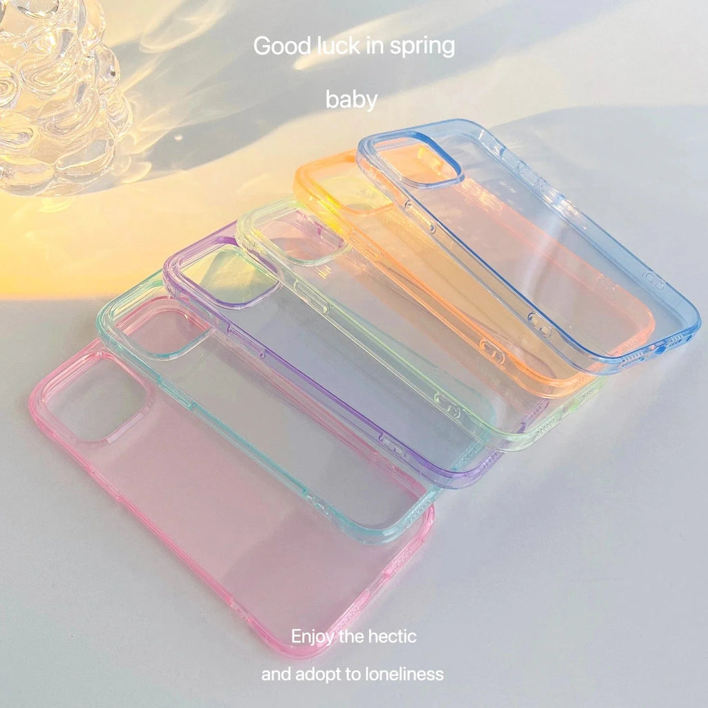 Coque iPhone Couleur Bonbon Transparente