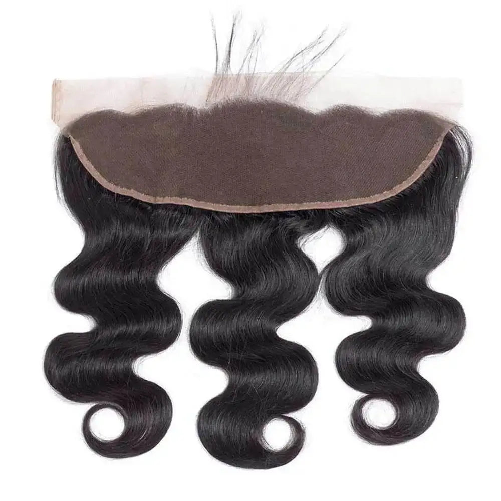 Frontale en dentelle transparente 13x4 lisse et ondulée pré-épilée | Cheveux humains Remy