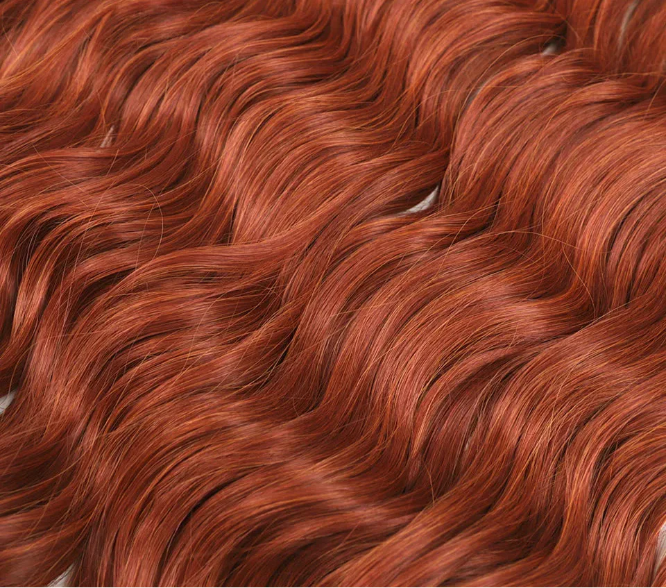 Cheveux au crochet torsadés orange de 24 pouces | Extensions de tresses synthétiques Deep Wave | Cheveux Water Wave | Fibre résistante à la chaleur | 60 mèches/paquet