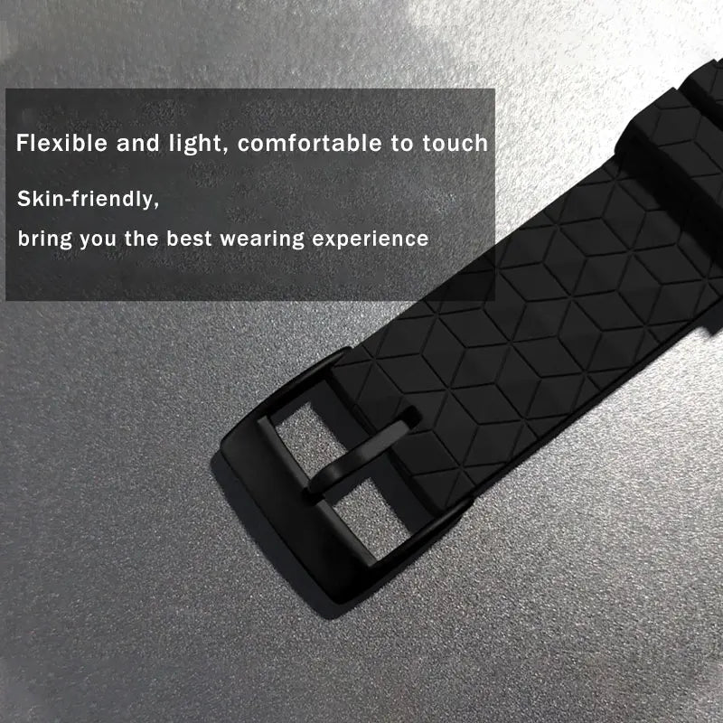 Polar Silicone Sport Watch Band Black Unisex Waterproof Rubber Strap