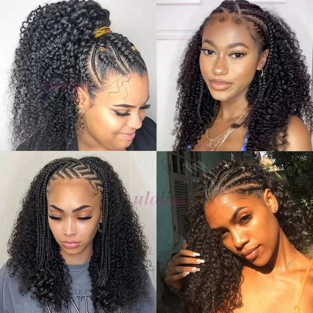 Perruque chignon tressé bouclé | Frontal 13x4 | Cheveux naturels | Remy | Densité 210