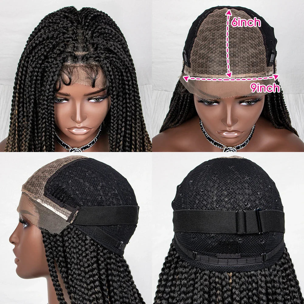 Perrue tressée Water Wave 36" | Dentelle frontale | Cheveux de bébé | Longues tresses