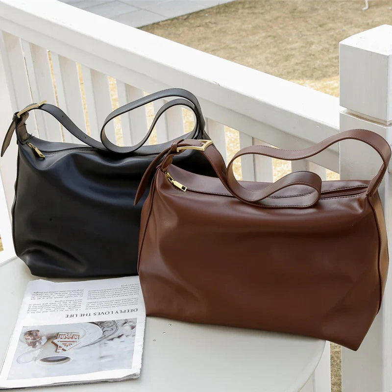 Sac à bandoulière vintage grande capacité | Sacoche souple en cuir à porter en bandoulière ou à l'épaule (Sac à main décontracté portable - Bolsa)