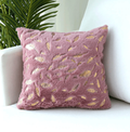 Dixie Plush Velvet 18x18 Decorative Pillow With Gold Hand-Painted Decal