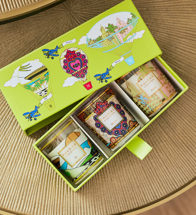 Baobab Collection Trio Travel Candles RIO - MEXICO - MIAMI