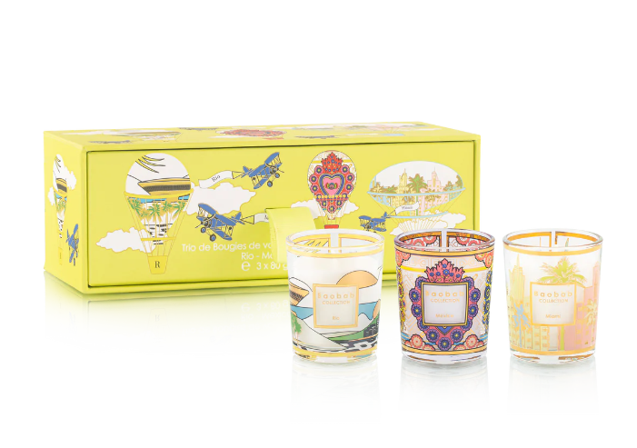 Baobab Collection Trio Travel Candles RIO - MEXICO - MIAMI