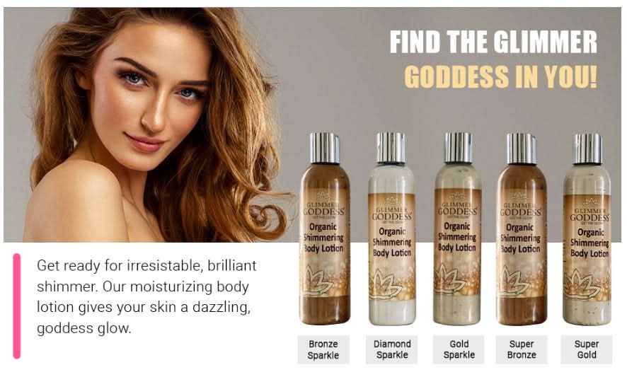 Glimmer Goddess Organic Shimmer Body Lotion 8oz - Bronze - Super Level 3