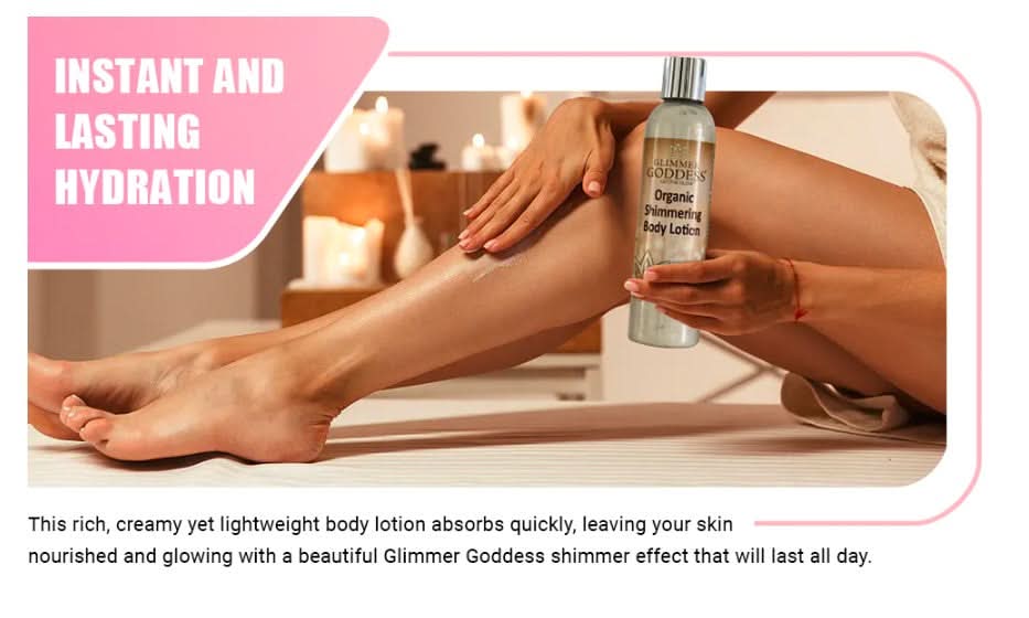 Glimmer Goddess Organic Shimmer Body Lotion - Gold Super