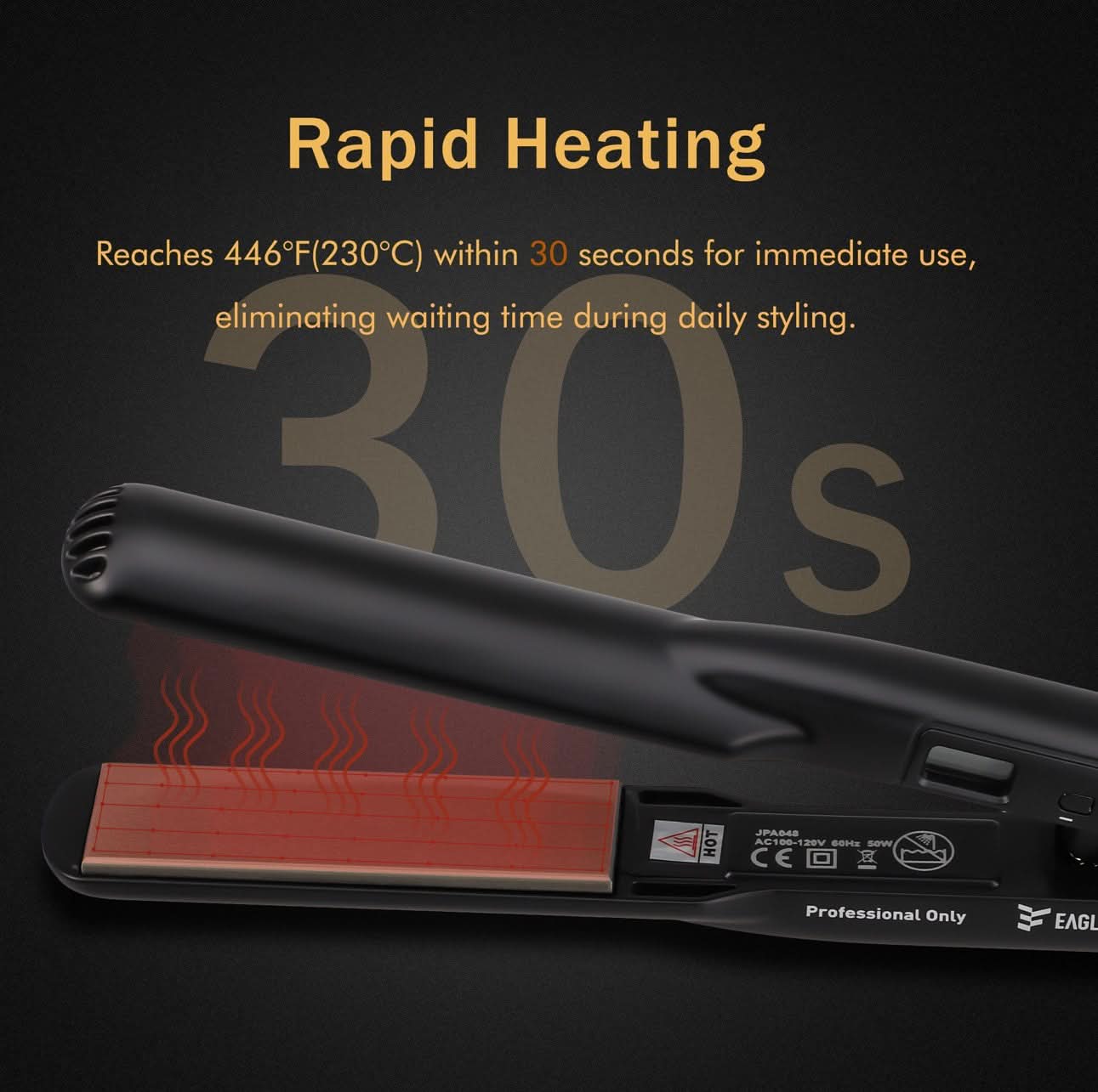 Eagle Fortress Advanced technology Ceramic 048-JPA Hair Straightener (Black)