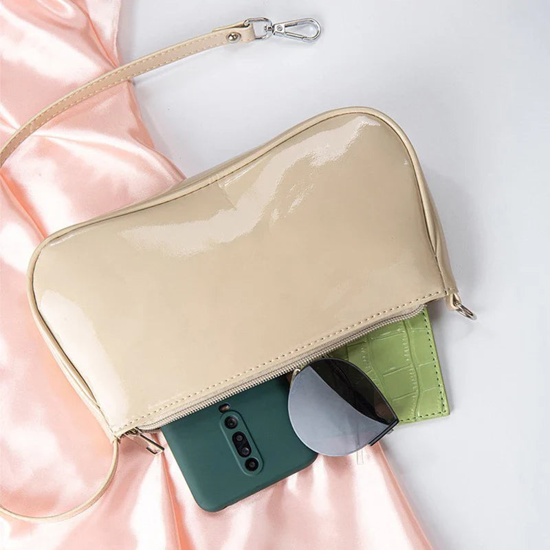 Sac à bandoulière rétro en cuir PU de couleur unie | Sac à main hobo décontracté de créateur pour femmes (forme baguette, toutes saisons)