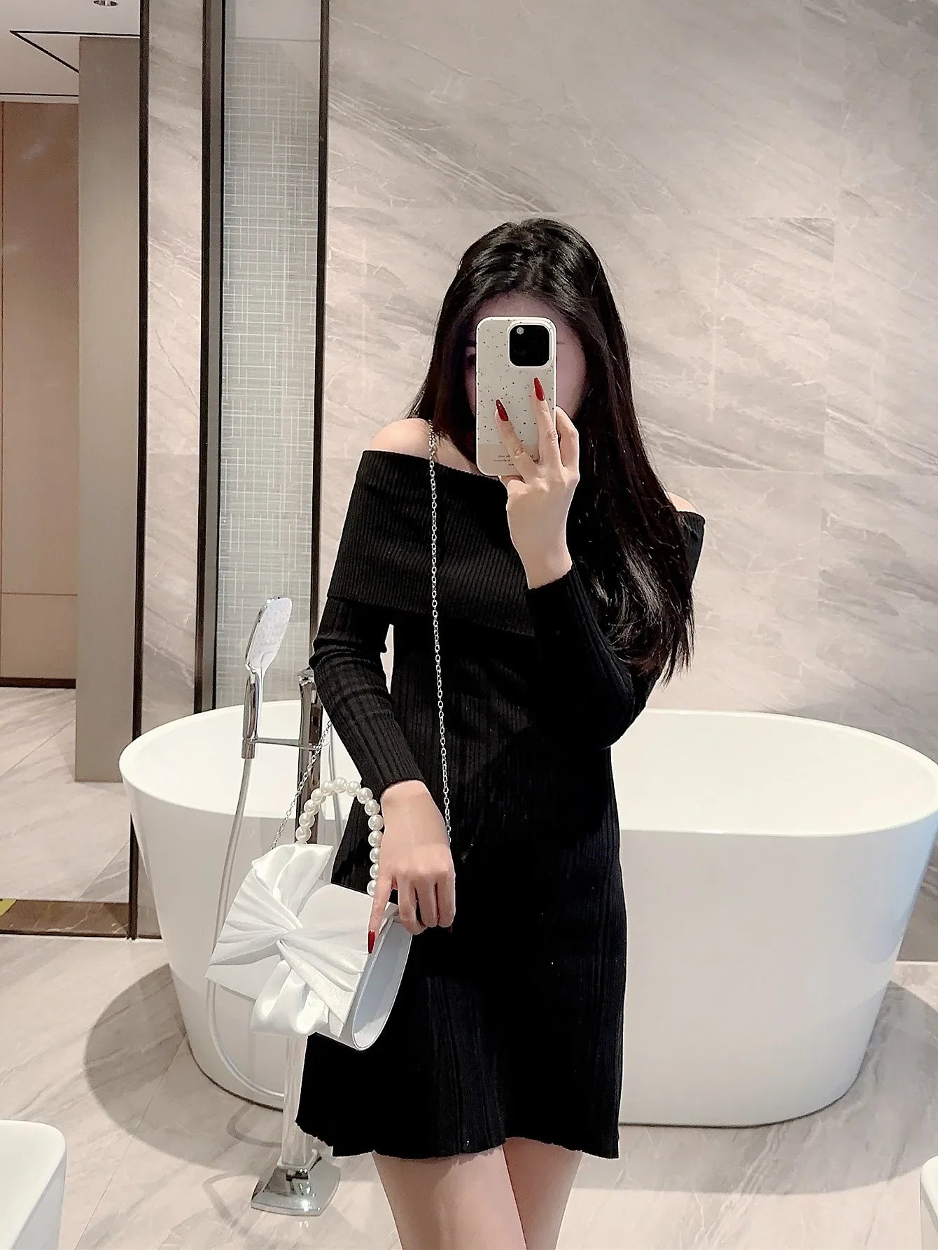Pochette de Soirée Élégante Fleurie pour Femme | Sac de Mariage Blanc & Pochette de Banquet en Fausse Perle (Fête, Bal de Promo, Sac Habillé)