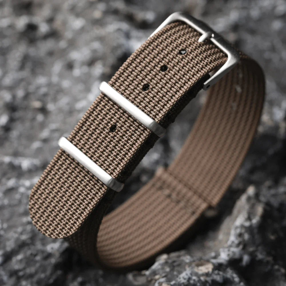 Polar Ribbed Nylon Watch Band Unisex Fabric Strap With Pin Buckle