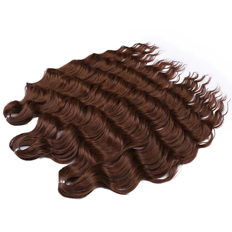 Cheveux au crochet torsadés orange de 24 pouces | Extensions de tresses synthétiques Deep Wave | Cheveux Water Wave | Fibre résistante à la chaleur | 60 mèches/paquet