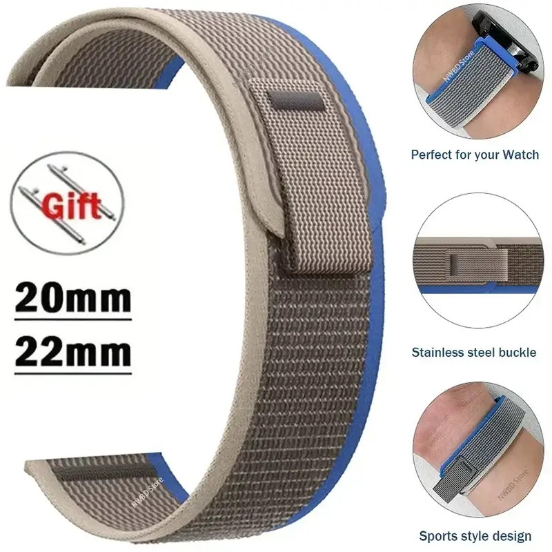 Amazfit Nylon Loop Watch Band - Durable Adjustable Strap For Smartwatch