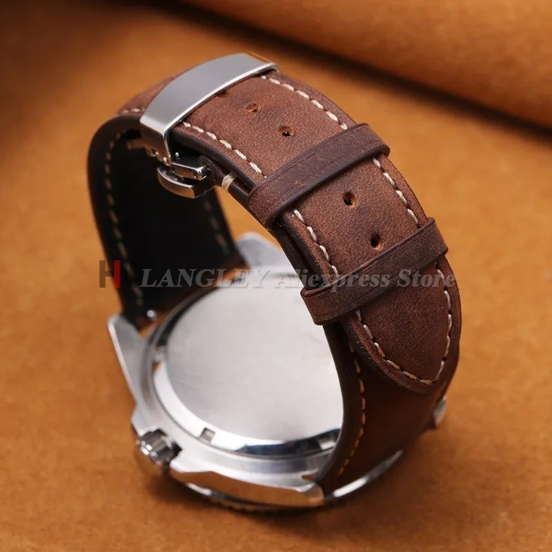 Polar Leather Watch Band For Smartwatch Genuine Calfskin Butterfly Clasp