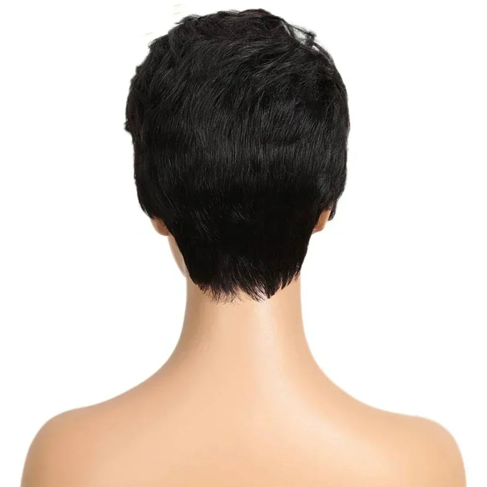 Perruque Lace Front Pixie Cut | Cheveux Humains Péruviens Courts et Raides pour Femmes Noires