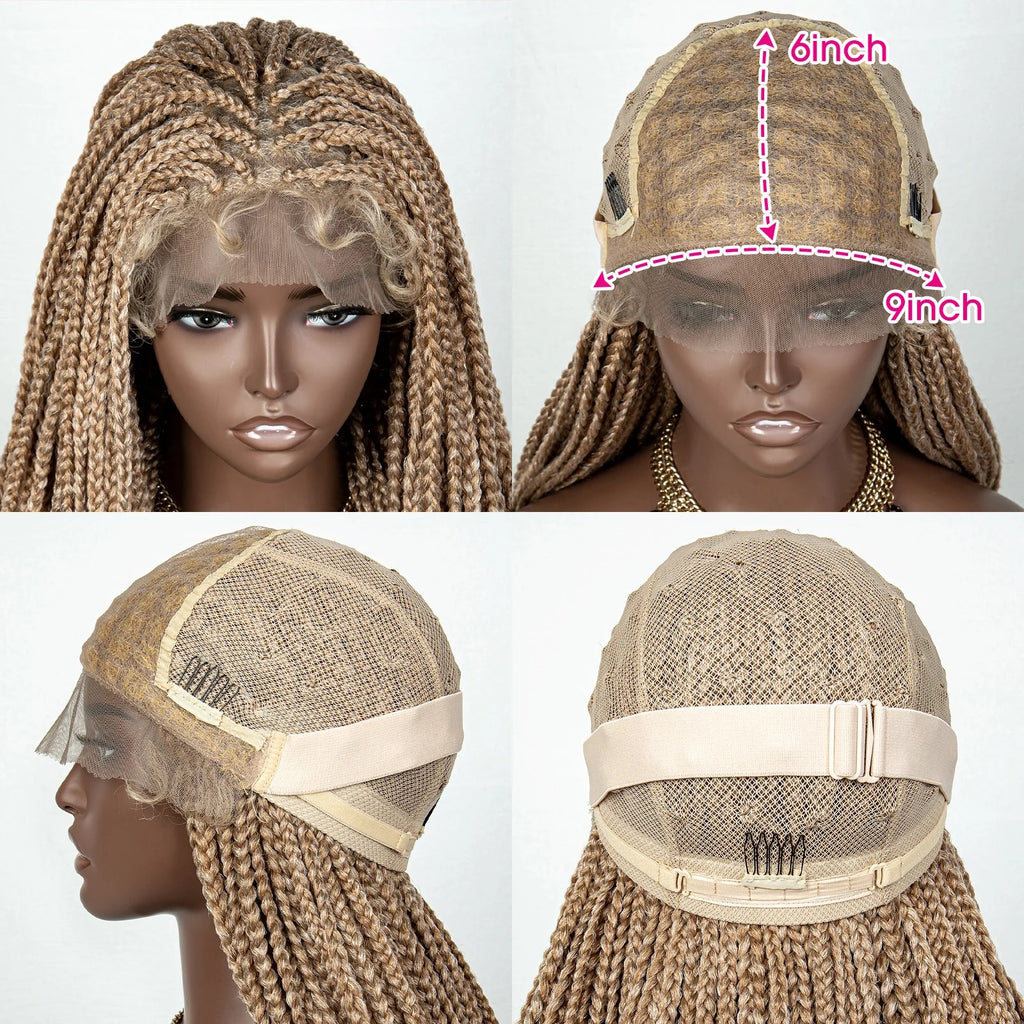 Perrue tressée Water Wave 36" | Dentelle frontale | Cheveux de bébé | Longues tresses