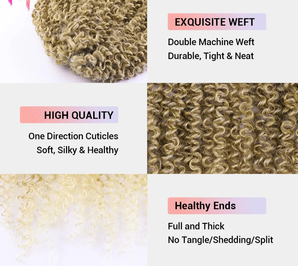 Cheveux au crochet bouclés afro crépus magiques de 18 po | Tresses torsadées Ombre Passion | 60 mèches/paquet | Résistant à la chaleur