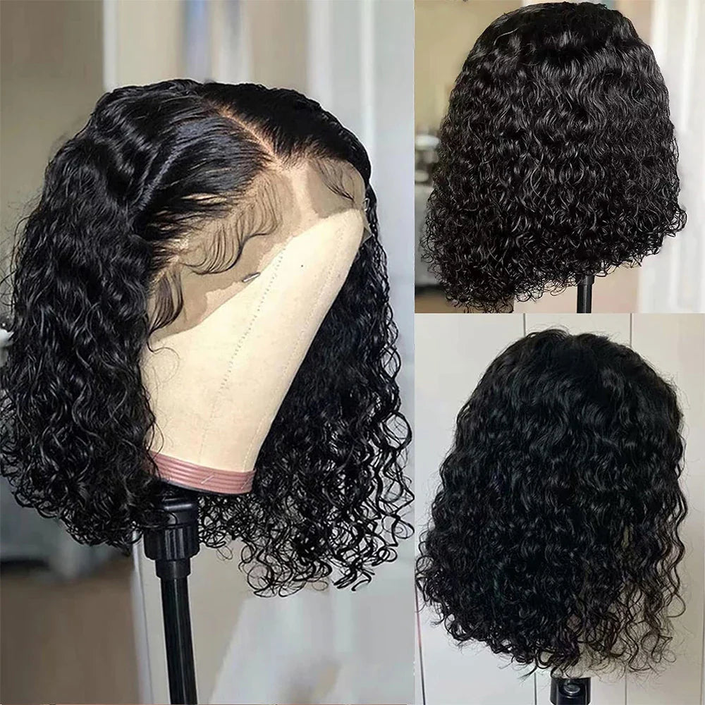 Perruque Bob Bouclée Crépue 12A | Perruque Frontale en Dentelle 13x4 Sans Colle | Cheveux Brésiliens Remy