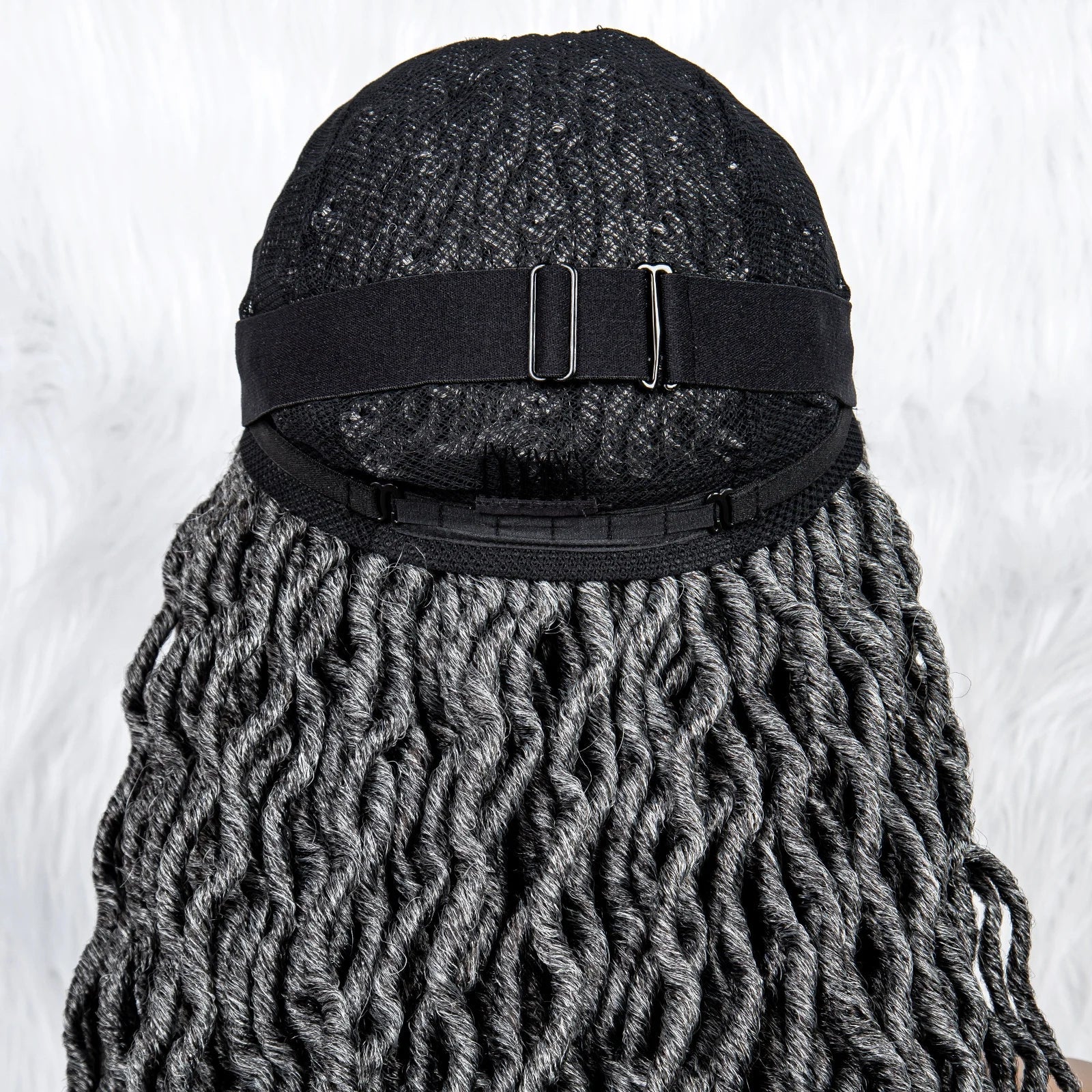 Perruque tressée sans nœuds avec pointes bouclées et cheveux de bébé | Perruque synthétique Lace Front pour femmes noires