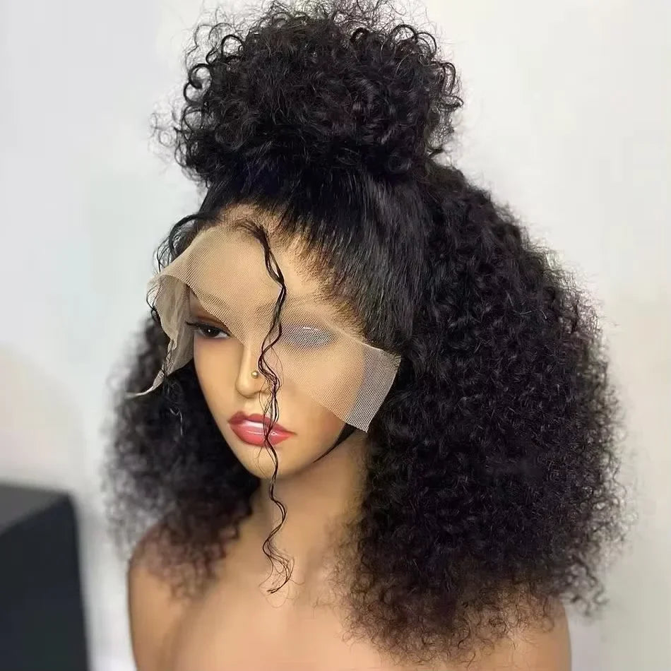 Perruque courte type bob à ondulations profondes 100 % cheveux humains | Perruque Lace Front transparente 13x4 Remy Vietnamienne de 14 pouces et de densité 200
