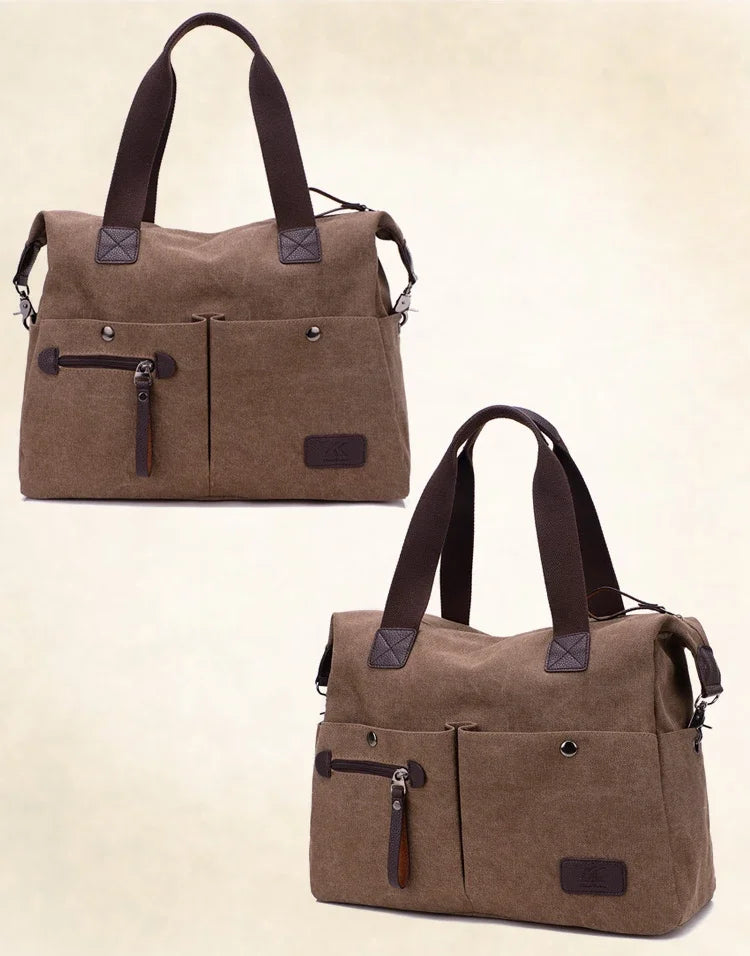 Nouveauté Sac bandoulière vintage en toile pour femme | Grand cabas décontracté et sac à bandoulière pour femme (Sac de voyage)