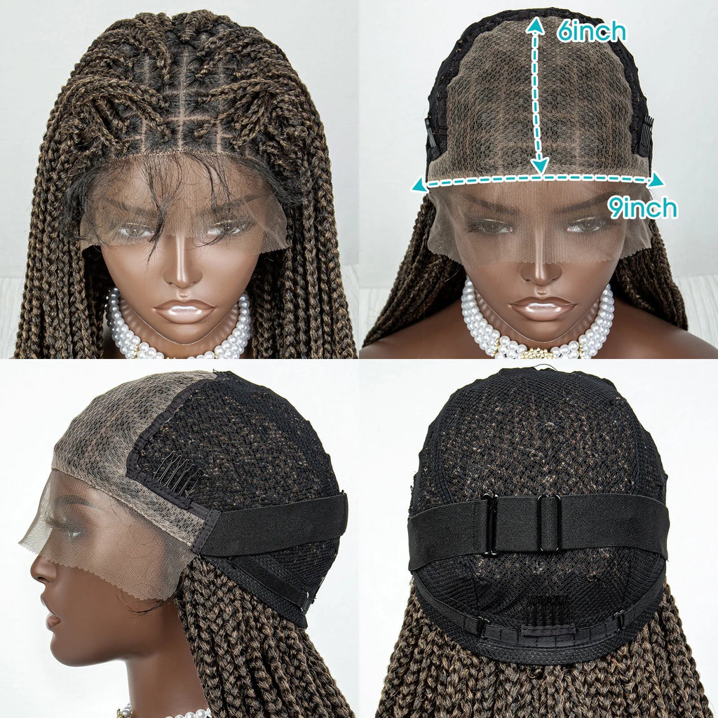Perrue tressée Water Wave 36" | Dentelle frontale | Cheveux de bébé | Longues tresses