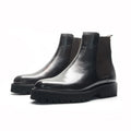 Bottes Chelsea montantes style britannique pour hommes | Luxe classique en cuir véritable (rehaussantes, bande élastique)