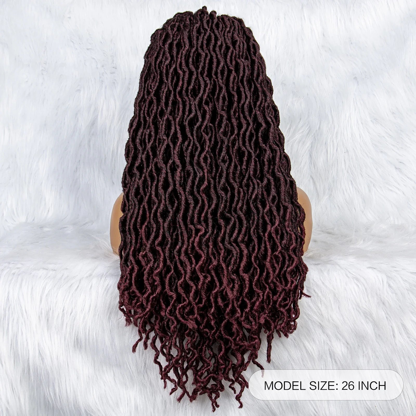 Perruque tressée sans nœuds avec pointes bouclées et cheveux de bébé | Perruque synthétique Lace Front pour femmes noires
