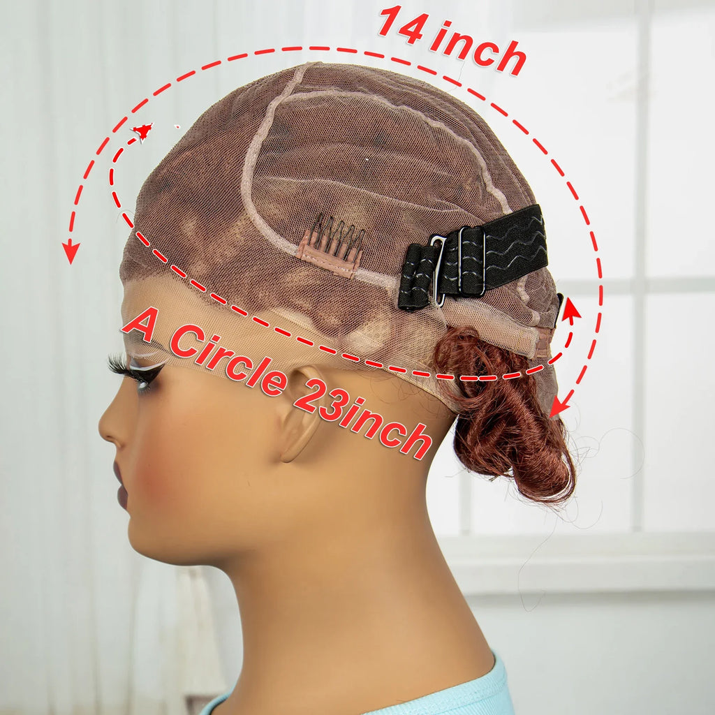 Perruque tressée gingembre pleine dentelle faite main Bantu & Dreadlock avec cheveux de bébé | Perruque tressée synthétique pour femmes noires