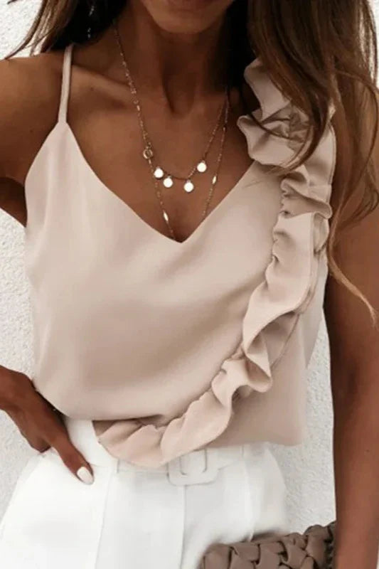 Satin Ruffle Cami Top