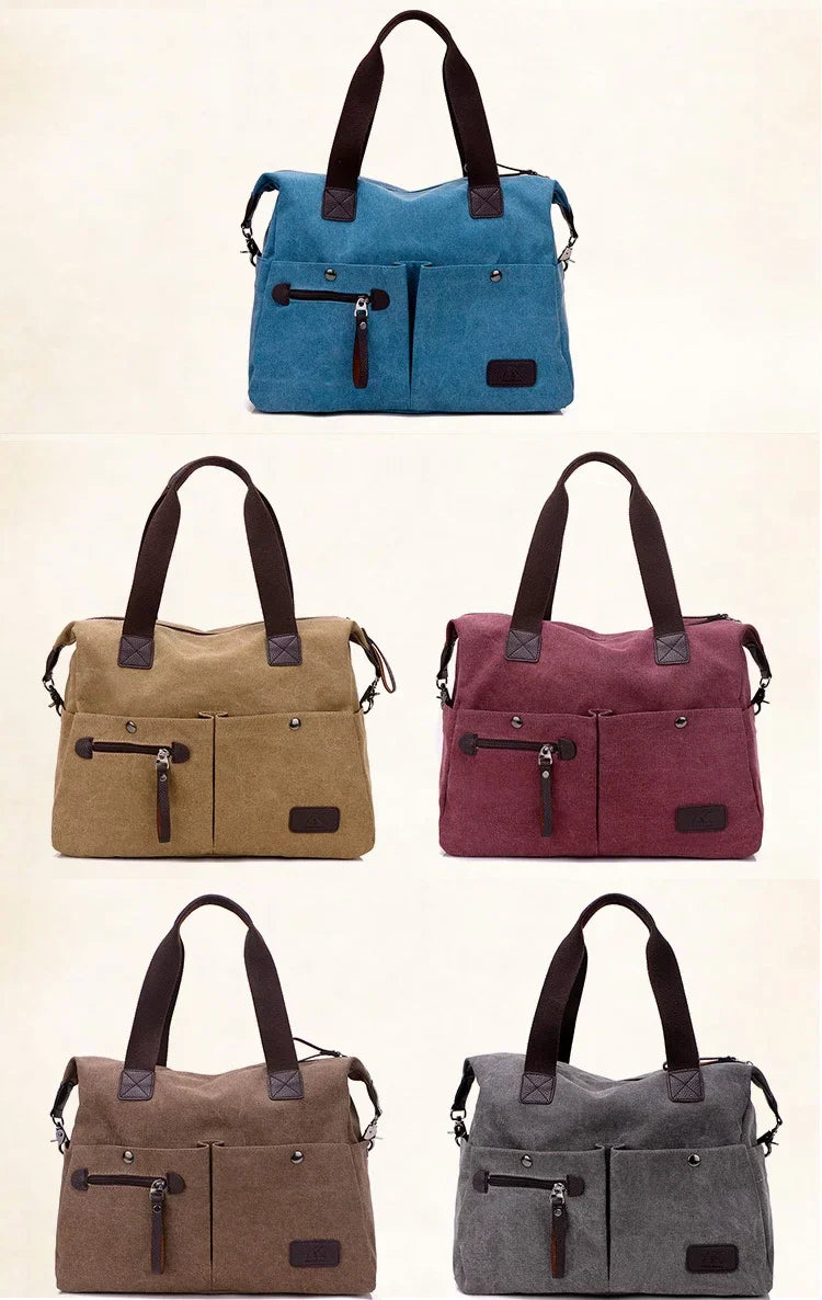 Nouveauté Sac bandoulière vintage en toile pour femme | Grand cabas décontracté et sac à bandoulière pour femme (Sac de voyage)