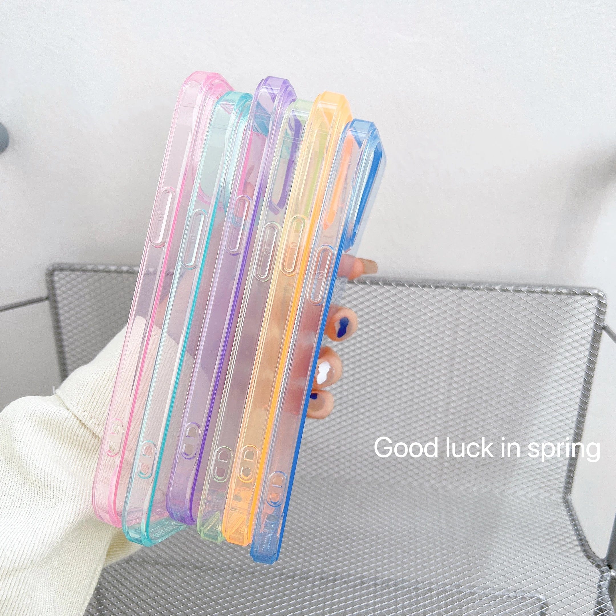 Coque iPhone Couleur Bonbon Transparente