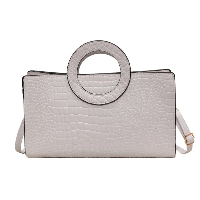 Sac à main de luxe pour femmes motif crocodile | Sac à bandoulière et sac bandoulière tendance (grand sac à main en cuir PU de marque célèbre, grande capacité)