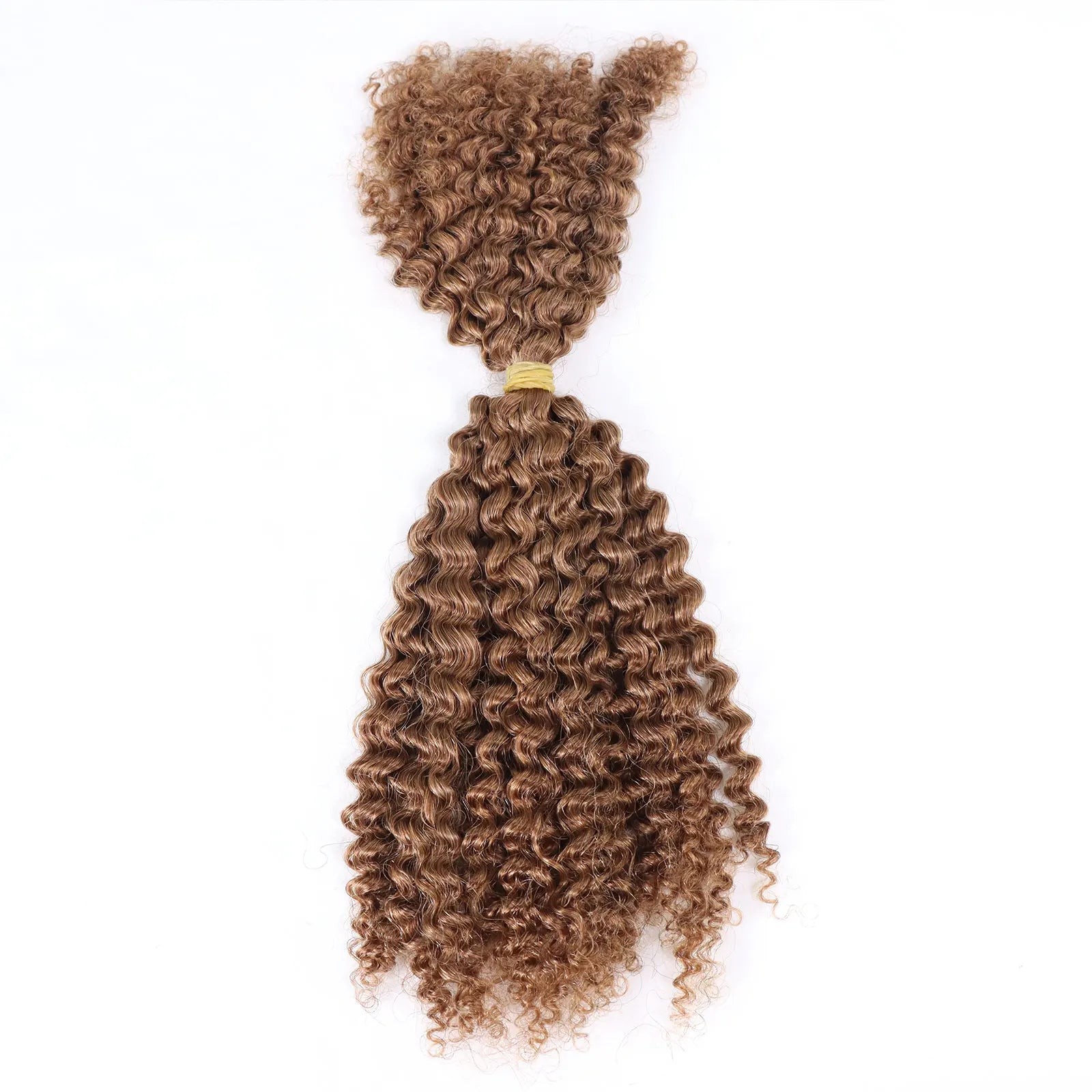 Extensions de Cheveux Humains Frisés Kinky Ombré Blond Miel | 50g Cheveux Péruviens en Vrac au Crochet (Sans Tissage, Double Drawn)