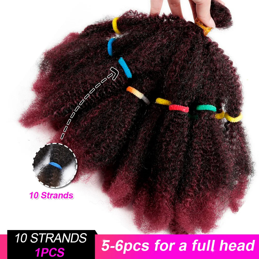Cheveux synthétiques crépus givrés de 12 pouces pour tresses au crochet | Extensions de cheveux courts et bouclés