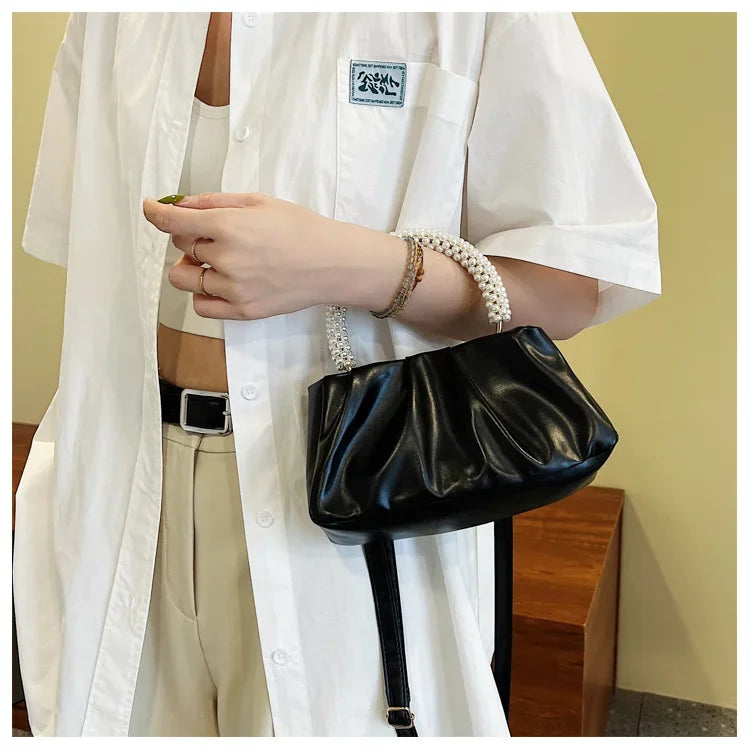 Sac Nuage pour Femme | Nouveau Sac Bandoulière & Sac à Bandoulière en Cuir PU Souple et Uni (Simple & Élégant)
